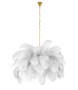 MOOSEE lampa wisząca TIFFANY 135 biała    mosiądz / naturalne pióra