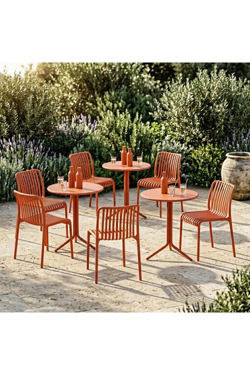 Zestaw 6 krzeseł STRIPS UV pomarańczowy