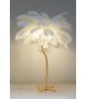 MOOSEE lampa podłogowa TIFFANY 175 biała  mosiądz / naturalne pióra
