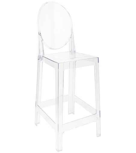 Krzesło barowe VICTORIA 75 cm transparentne