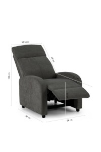 Fotel wypoczynkowy rozkładany RELAX       PREMIUM ciemny szary
