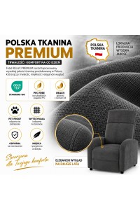 Fotel wypoczynkowy rozkładany RELAX       PREMIUM ciemny szary