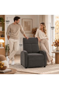 Fotel wypoczynkowy rozkładany RELAX       PREMIUM ciemny szary