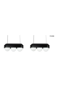 MOOSEE zestaw 2 lamp wiszących DROPS 3    czarny