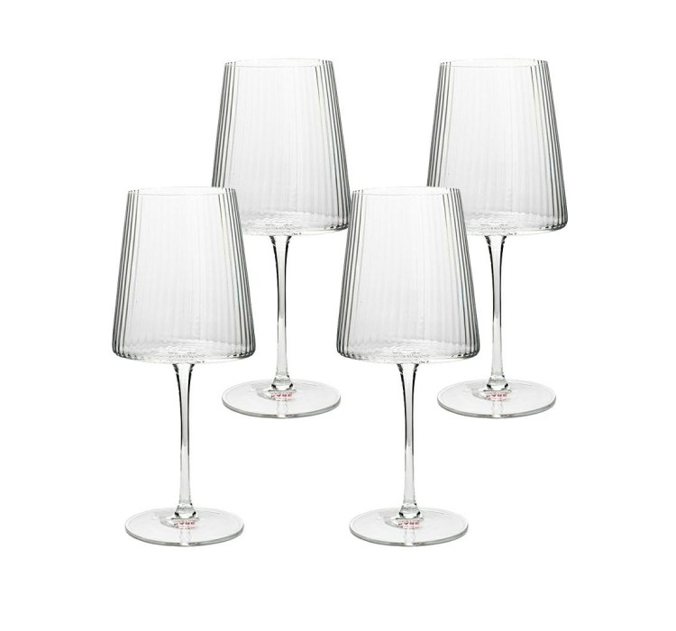 KARE komplet 4 kieliszków do wina RIFFLE  760 ml