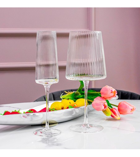 KARE komplet 4 kieliszków do wina RIFFLE  760 ml