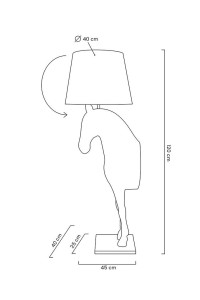 MOOSEE lampa podłogowa KOŃ HORSE STAND    S czarna - włókno szklane