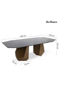 MaMaison stół jadalniany CELESTE 240      złoty / czarny