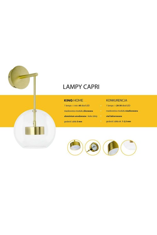 MOOSEE lampa ścienna CAPRI WALL złota