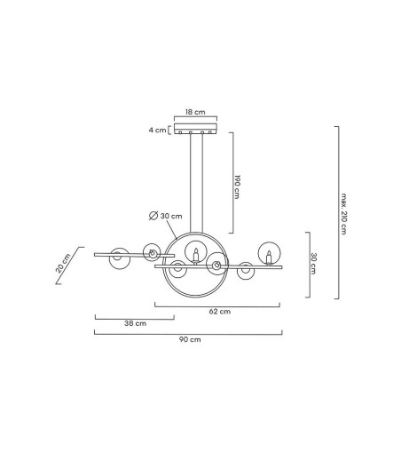 MOOSEE lampa wisząca ALURE LINE TWIN 90 czarna