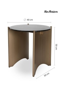 MaMaison stolik MANTA 50 czarny / złoty