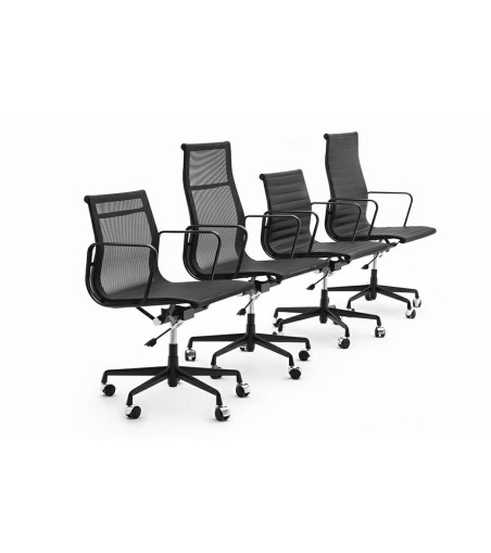 Fotel biurowy BODY PRESTIGE PLUS czarny  - skóra naturalna, aluminium