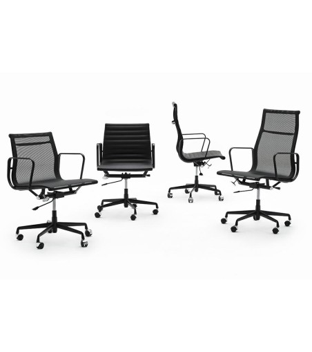 Fotel biurowy BODY PRESTIGE PLUS czarny  - skóra naturalna, aluminium