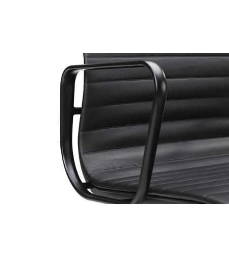 Fotel biurowy BODY PRESTIGE PLUS czarny  - skóra naturalna, aluminium