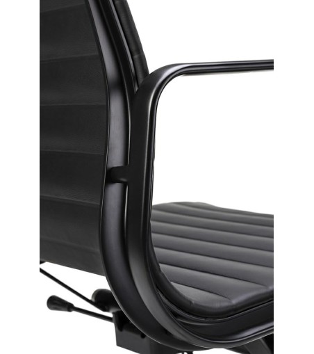 Fotel biurowy BODY PRESTIGE PLUS czarny  - skóra naturalna, aluminium