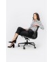 Fotel biurowy BODY PRESTIGE PLUS czarny  - skóra naturalna, aluminium