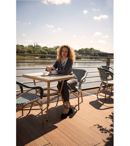 Krzesło ogrodowe CAFE MIRAMAR turkus /    morski rattan