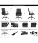 Fotel biurowy AERON PRESTIGE PLUS czarny - skóra naturalna, aluminium