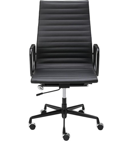 Fotel biurowy AERON PRESTIGE PLUS czarny - skóra naturalna, aluminium
