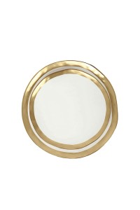 KARE talerz BELL 31 cm biało-złoty