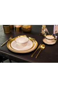 KARE talerz BELL 31 cm biało-złoty