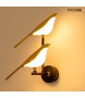 MOOSEE lampa ścienna BIRD TWIN złota