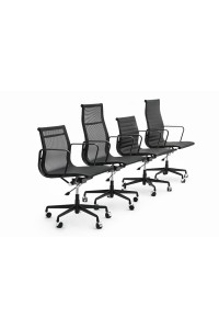 Fotel biurowy AERON PRESTIGE PLUS czarny - skóra naturalna, aluminium