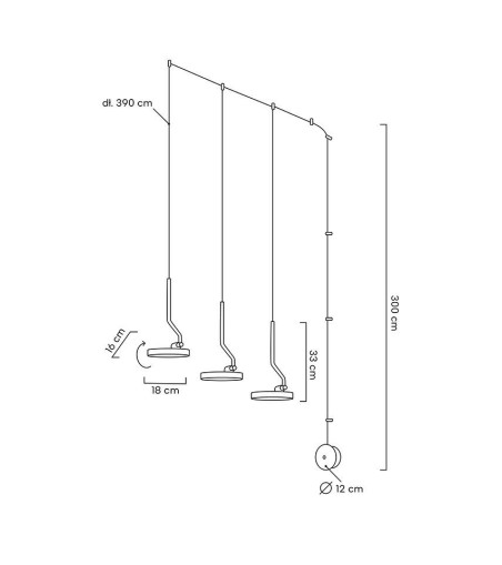 MOOSEE lampa ścienna FLAT 3 czarna