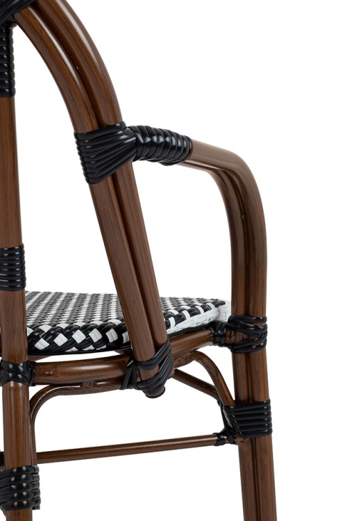 Krzesło ogrodowe CAFE PARIS ARM brązowe   rattan