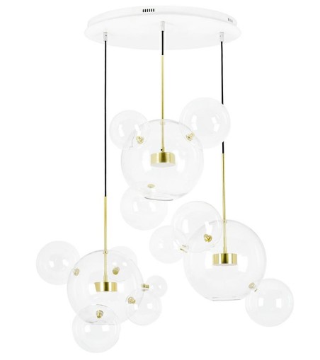 MOOSEE lampa wisząca CAPRI DISC 3 złota   - 180 LED, aluminium, szkło