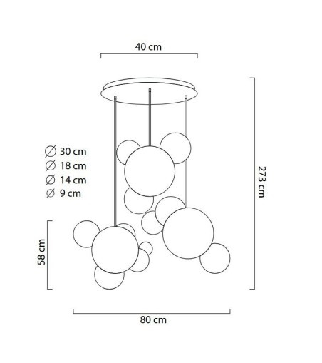 MOOSEE lampa wisząca CAPRI DISC 3 złota   - 180 LED, aluminium, szkło