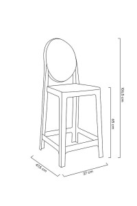 Krzesło barowe VICTORIA 65 cm dymione - poliwęglan