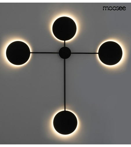 MOOSEE lampa ścienna SHADOW 4 czarna