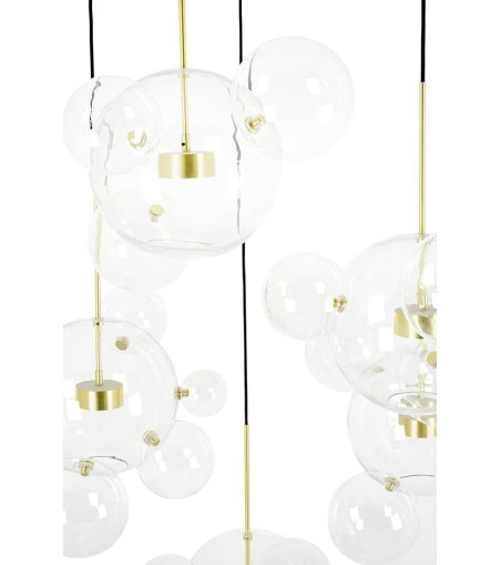 MOOSEE Lampa wisząca CAPRI DISC 5 złota   - 300 LED, aluminium, szkło