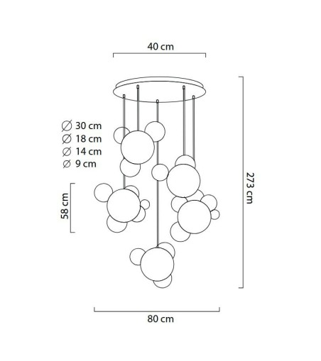 MOOSEE Lampa wisząca CAPRI DISC 5 złota   - 300 LED, aluminium, szkło