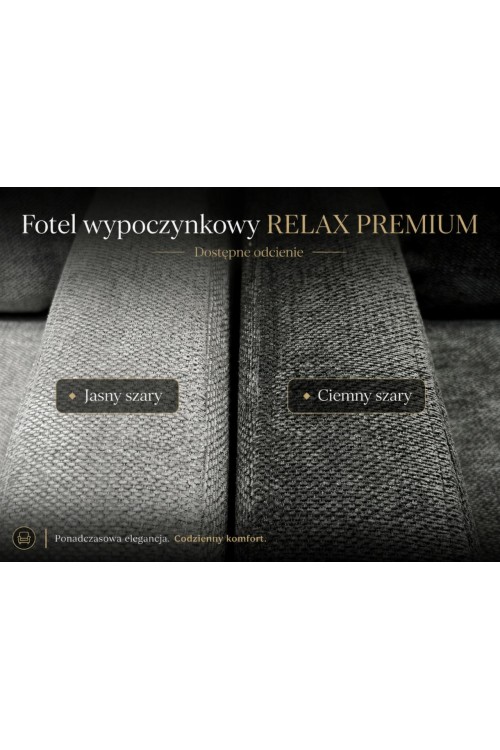 Fotel wypoczynkowy rozkładany RELAX       PREMIUM jasny szary
