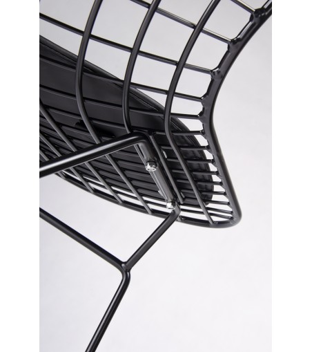Krzesło NET SOFT czarne - czarna poduszka, metal