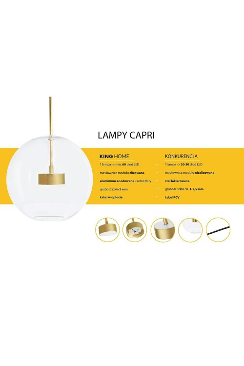 MOOSEE lampa wisząca CAPRI DISC 3 złota