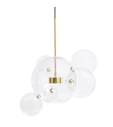 MOOSEE lampa wisząca CAPRI 6 złota - 60   LED, alumiumium, szkło