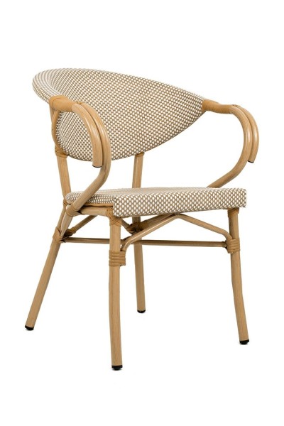 Krzesło ogrodowe CAFE BISTRO PARIS ARM    beżowe rattan