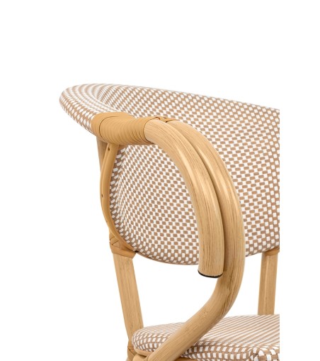 Krzesło ogrodowe CAFE BISTRO PARIS ARM    beżowe rattan