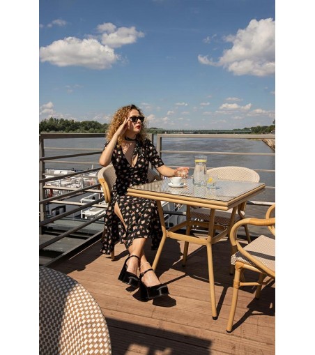 Krzesło ogrodowe CAFE BISTRO PARIS ARM    beżowe rattan