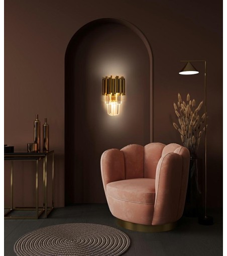 MOOSEE lampa ścienna IMPERIAL WALL GOLD   - stal, kryształ