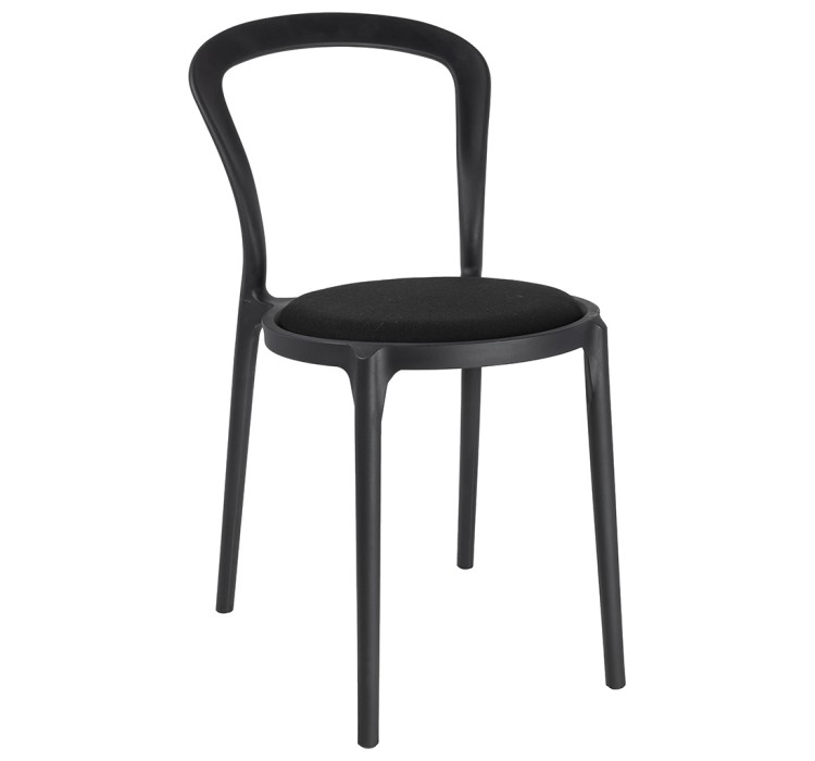 Krzesło SLIM czarne - polipropylen,  tkanina