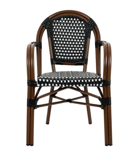 Krzesło ogrodowe CAFE PARIS ARM brązowe   rattan