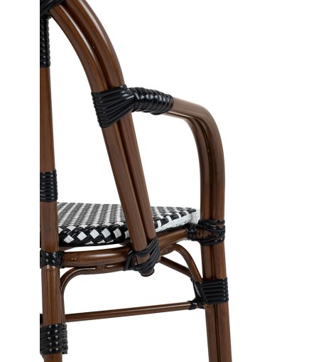 Krzesło ogrodowe CAFE PARIS ARM brązowe   rattan