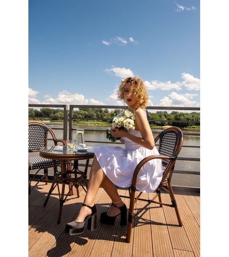 Krzesło ogrodowe CAFE PARIS ARM brązowe   rattan