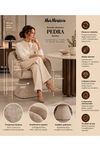 Krzesło obrotowe MaMaison PEDRA beżowe taupe