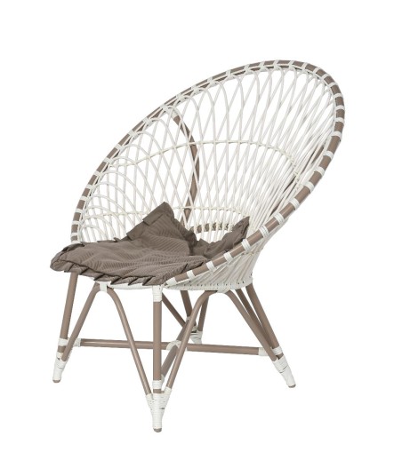FOTEL OGRODOWY IVY 101X78X103 CM BIAŁY BEŻOWY ALUMINIUM TECHNORATTAN MILOO HOME 