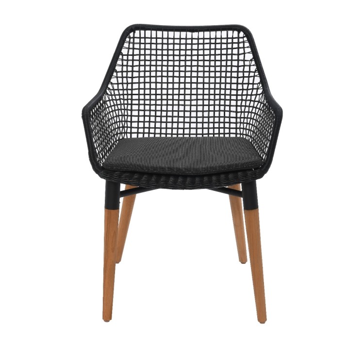 FOTEL OGRODOWY TORO CZARNY 60X62X81CM MILOO HOME 